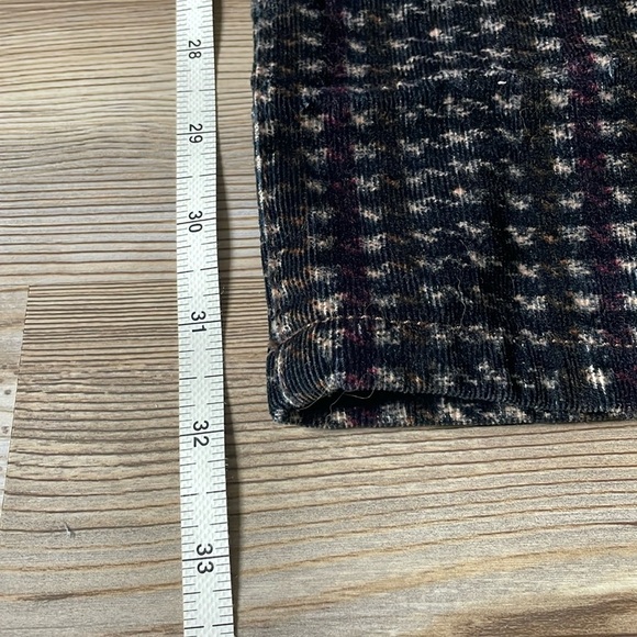 Pilcro and the Letterpress Serif fit Corduroy Print Pants Navy multi Womens 27 - Picture 11 of 13